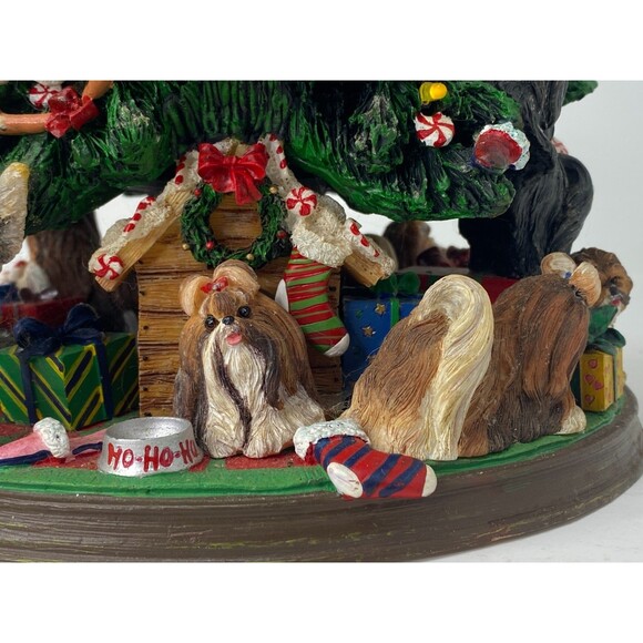 Danbury Mint Shih Tzu Christmas Tree Lighted Dog Puppy Holiday Decor Complete - Picture 5 of 16